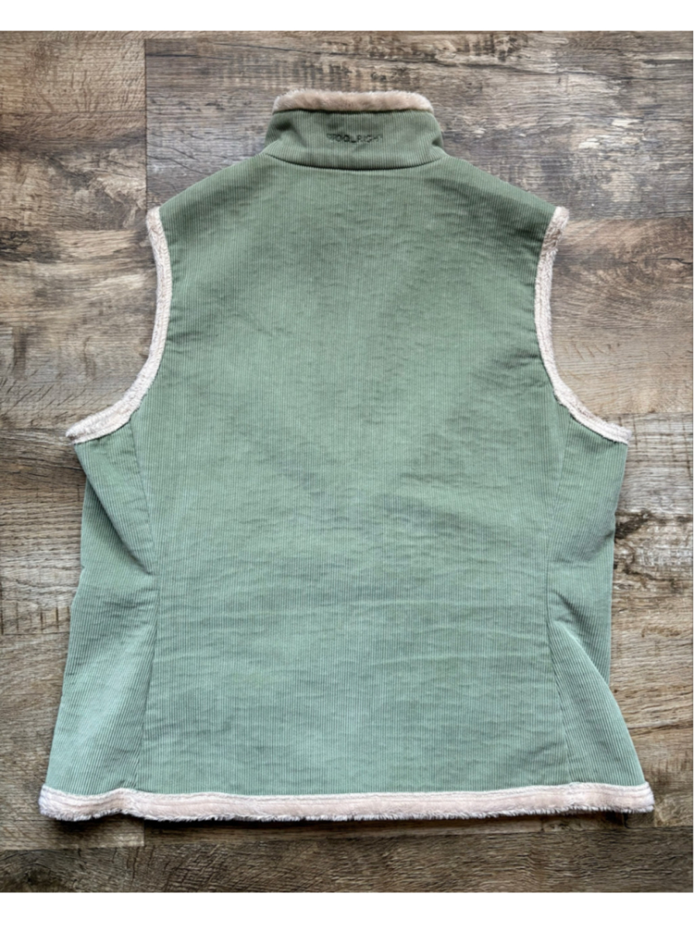 Woolrich Women's Sage Green Corduroy Fleece-Lined Vest - Size L - Picture 2 of 9